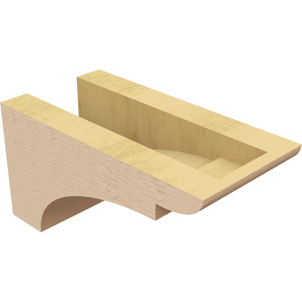 4"W x 8"D x 4"H Wide Yorktown Rough Cedar Woodgrain TimberThane Corbel, Primed Tan