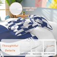 thumbnail image 2 of 3 Piece Navy Blue Geometric Duvet Cover Set Queen Size,Microfiber Comforter/Quilt Cover with Corner Ties and 2 Pillowcases,Middle Century Modern Abstract Art All Season Bedding with Zipper Closure, 2 of 8
