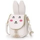 thumbnail image 1 of Monedero para niña, bonito monedero de piel sintética con orejas de conejo, bolso de moda para niños, bolso cruzado, bolsos de hombro para niños pequeños con lazo para niños (conejo rosa) Ormromra WMZL-601-1, 1 of 9