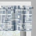 thumbnail image 3 of Ambesonne Geometric Valance Pack of 2, Futuristic Stripes, 54"X12", Cadet Blue Grey White, 3 of 5