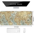 thumbnail image 2 of Desk Pad, XL Extended Large Gaming Mouse Pad 31.5 x 11.8 Inch, Waterproof Mousepad with Stitched Edges, Non-Slip Computer Keyboard Laptop Mat for Women Men Office Work, Vintage World Map, 2 of 6