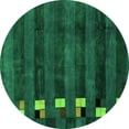 thumbnail image 1 of Ahgly Company Indoor Round Abstract Green Modern Area Rugs, 7' Round, 1 of 4