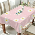 thumbnail image 4 of Coolnut Unbreakable Square Tablecloths with Dust and Wrinkle Resistance-54x72In, Pink Daisy Wedding Kitchen Picnic Buffet Holiday Party House Decor, 4 of 7