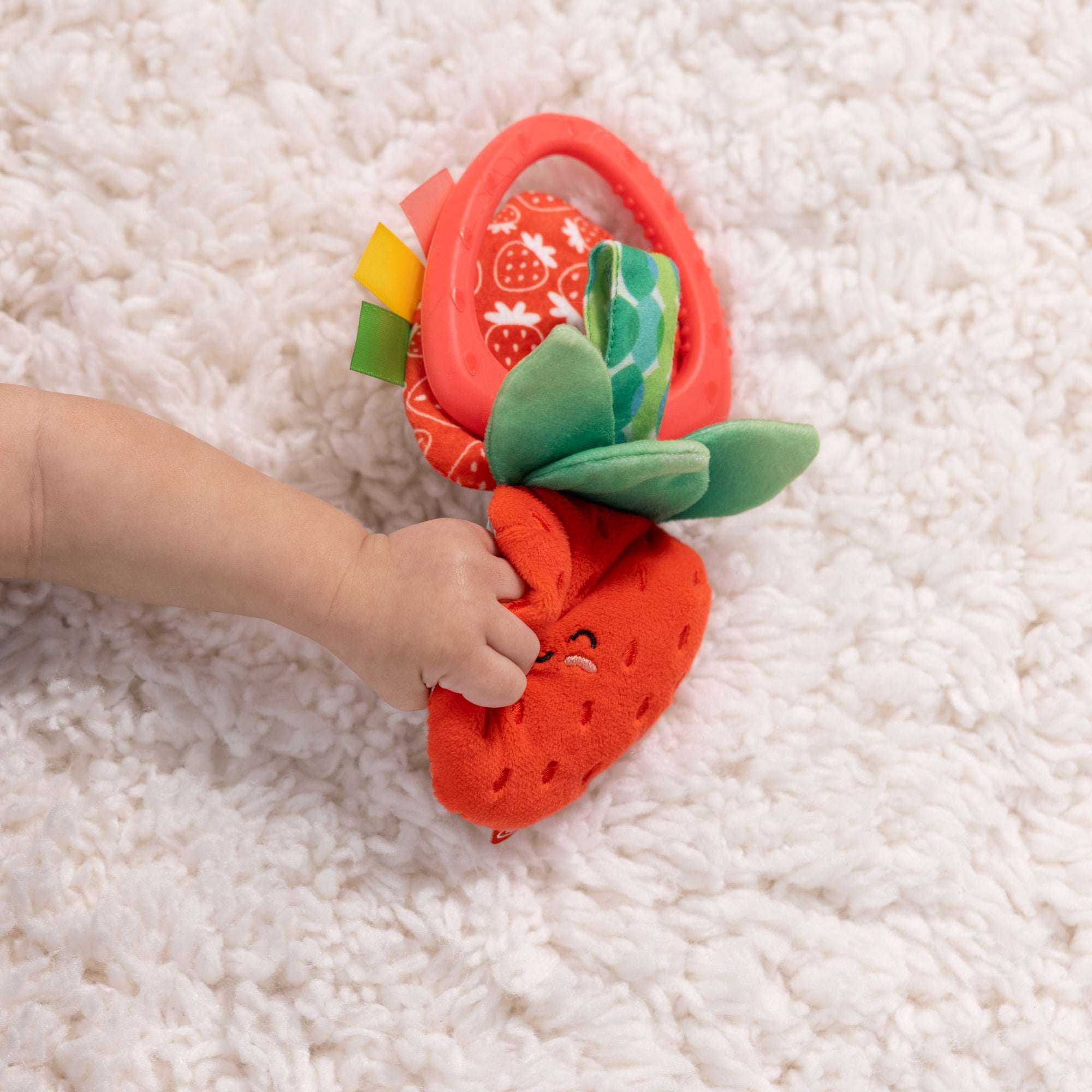 Melissa & Doug Peek-a-Boo Berry Take-Along Toy with Teether, Clip-On Stroller Toy for Baby Ages 12m+