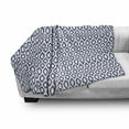 thumbnail image 3 of Ikat Soft Flannel Fleece Throw Blanket, Eastern Ornament in Blue Exotic Art Elements Curves Simple Design Print, Cozy Plush for Indoor and Outdoor Use, 70" x 90", Royal Blue and White, by Ambesonne, 3 of 6