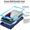thumbnail image 6 of Decase for for iPad 9th/ 8th/ 7th Gen Military Grade Protection Case,Built-in Rotation Ring Stand,with Shoulder Strap & Hand Strap,with Pen Holder,Rugged Shockproof Heavy Duty Case Cover,Navyblue, 6 of 13