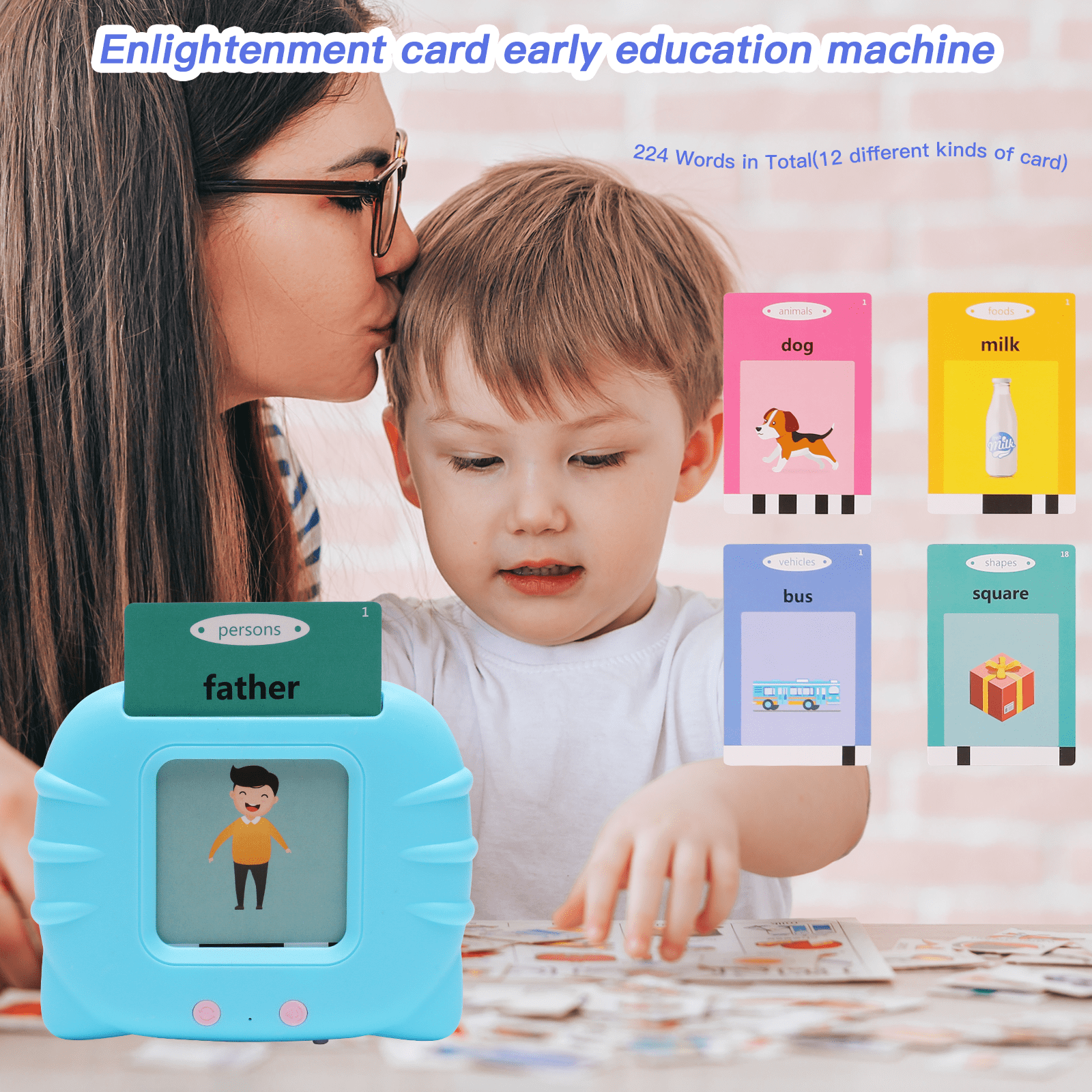 Websonaw Toddler Toys for 2 3 4 5 Year Old Boys Girls, Talking Flash Cards  with 224 Words, Autism Sensory Toys for Autistic Children Learning