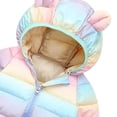 thumbnail image 4 of XBASW Newborn Baby Cartoon Ears Hooded Jacket Coats for Boys Girls Winter Rainbow down Cotton Outerwear Light Puffer Jacket for Toddler 6M-4T, 4 of 6