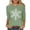 Green, variant on Raeneomay Women's Tee 3/4 Sleeve Crewneck Relaxed Fit Christmas