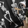 thumbnail image 5 of Skull Halloween Semi Sheer Curtains 84 Inch Length 2 Panels Set, Retro Skeleton Abstract Art Sheer Kitchen Curtain Privacy Voile Window Curtain for Living Room Bedroom Rod Pocket Drapes, 5 of 7
