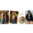 thumbnail image 3 of PUWEI Women's Quilted Puffer Jacket Casual Hooded Long Sleeves Coat Zip-up Padded Outwear with Pockets, 3 of 7