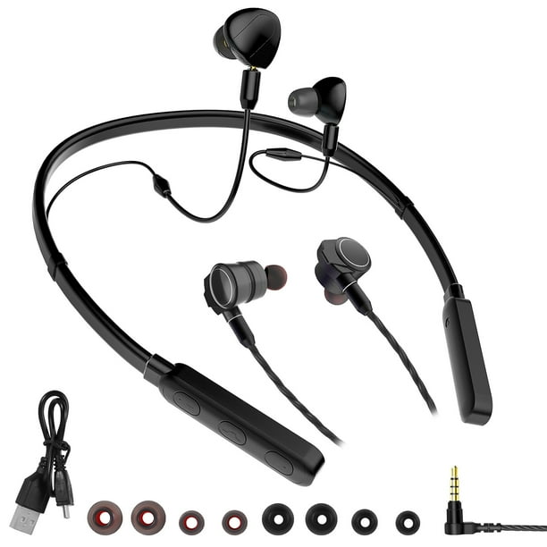 Auriculares Bluetooth 5.0 para viajes al aire libre, senderismo, auriculares inalámbricos recargables con cable de audio de 3,5 mm 2 pares seitruly EL5457-00B