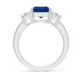 thumbnail image 2 of ANGARA Lab Grown 3.4 Ct Blue Sapphire & Lab Diamond 3 Stone Ring for Women in 14K White Gold (Size-10x8mm) | September Birthstone, Anniversary, Jewelry Gift for Women | Lab-Grown Blue Sapphire Ring, 2 of 7