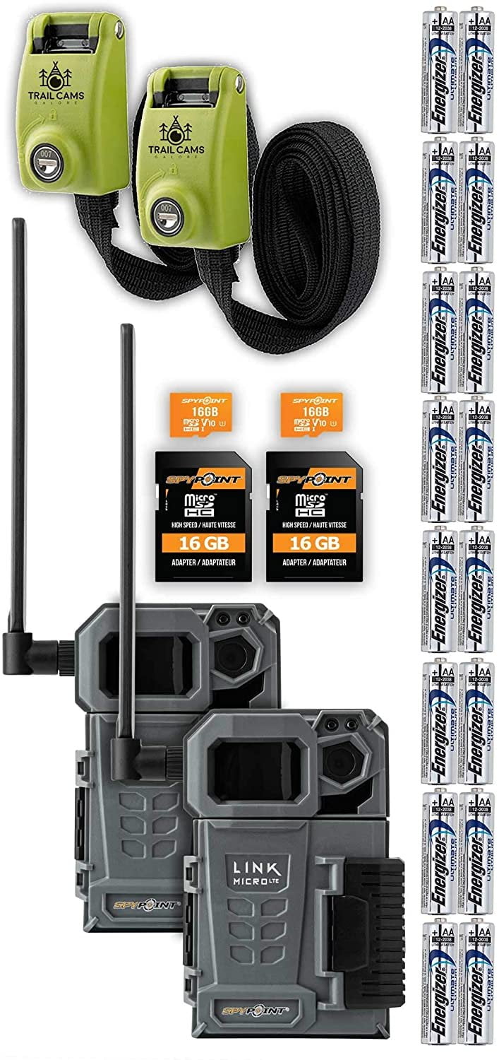 SPYPOINT LinkMicroLTE Cellular Trail Camera Twin Pack with Two SD