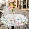 thumbnail image 3 of Wildflowers Elastic Fitted Round Table Cover Waterflowers Waterproof Outdoor Tablecloth for Holiday Party, Picnic, Patio & Dining Fits Tables Up to 36"-44", 3 of 8