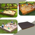 thumbnail image 6 of COVERS&ALL Sandbox Cover 12 Oz Waterproof - Sandpit Cover 100% Weather Resistant with Metal Grommets (Coffee, 45.5" W x 45.5" D x 8" H), 6 of 7