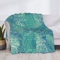 thumbnail image 6 of YFYANG Lightweight Warm Flannel Blanket, Green Leaf Pineapple Texture Throw Blanket for Bed, Sofa, Travel, Camping, 60"x50", 6 of 7