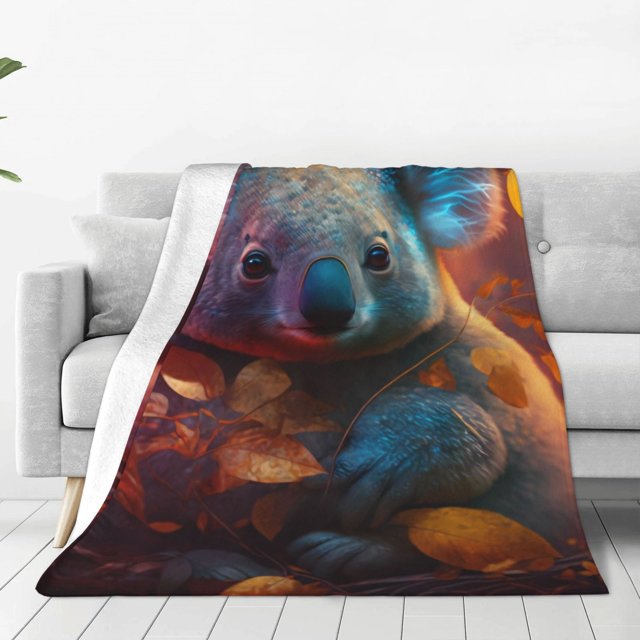 Balery Forest Koala Manta de Felpa Suave y Acogedora – Cobija de Franela Aterciopelada para Cama, Lavable y Cálida para Sofá, Mascotas, Transpirable-60"x50"