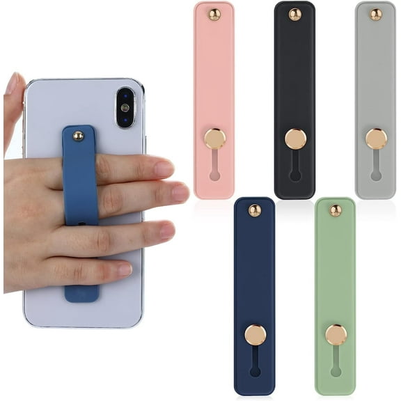 Dockapa Silicone Phone Finger Strap Grip, Telescopic Holder, Multicolor, 5 Pack
