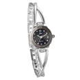 thumbnail image 1 of Reloj de mujer, elegante diseño de pulsera cruzada con diamantes de imitación con cierre de esfera digital, aleación, plata, 1 of 4