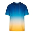 thumbnail image 3 of UVEASISHA Gradient Color Hoodie Shirts for Men Big and Tall,Men's Short Sleeve Hoodie Workout Gym Sweatshirt Muscle Fit Fashion Athletic Hoodies Pullover Hooded T-Shirts 2024 Blue, 3 of 4