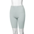 thumbnail image 5 of A2Y Women's Basic Solid Premium Cotton Mid Thigh High Rise Biker Bermuda Shorts Light Grey 1XL, 5 of 5