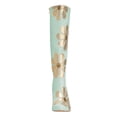 thumbnail image 4 of FSJ Women Cute Knee High Boots Pointed Closed Toe Chunky High Heel Side Zipper Daisy Flowers Heeled Tall Boots Date Shoes Size 4 Light Blue, 4 of 4