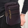 thumbnail image 1 of Bolsa Riñonera multifunción de piel de vaca para hombre, de teléfono informal de negocios JShteea Para Estrenar, 1 of 6