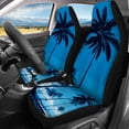thumbnail image 3 of Uourmeti Blue Palm Tree Print Car Seat Covers 3 Pieces Car Seat Covers Full Set Auto Decor Easy to Install Suitable for Truck Cars, 3 of 10