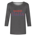 thumbnail image 3 of Baikeli Liquidation Femmes Fête des Mères T-Shirts à Manches 3/4 pour Femmes Décontracté Été Chandail à Enfiler Col Rond Chemises Amples Blouses Imprimées de Lettres T-Shirts à Manches au Coude, 3 of 5