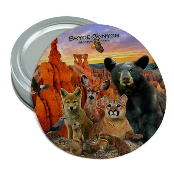 Bryce Canyon National Park Utah UT Beer Animals Cougar Deer Coyote Round Rubber Non-Slip Jar Gripper Lid Opener