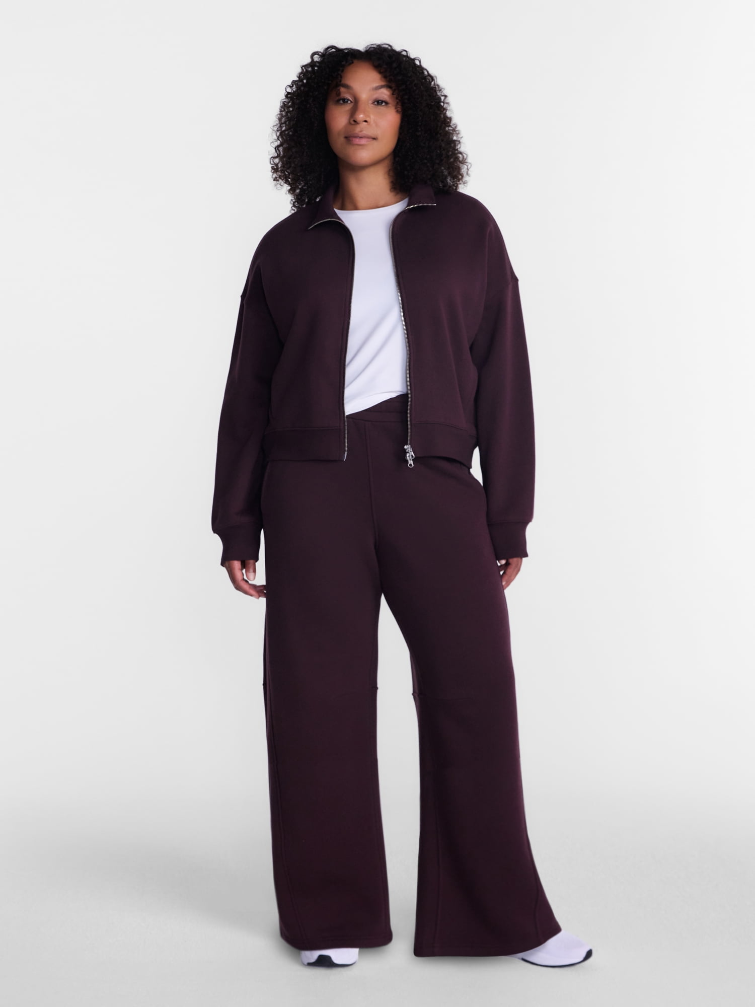 Athletic Works Women's and Women's Plus Barrel Leg Fleece Pants, 28.5" Inseam, Sizes XS-4X