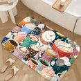 thumbnail image 3 of 1pc Hot Drinks in Festive Cups Absorbent Non-Slip Bathroom Thickened Flannel Rug Decor,Soft,Quick Drying,Suitable For Indoor/outdoor Use,Bathrooms,Bedrooms,Kitchens,Terrace,Laundry Rooms,16"x24", 3 of 9