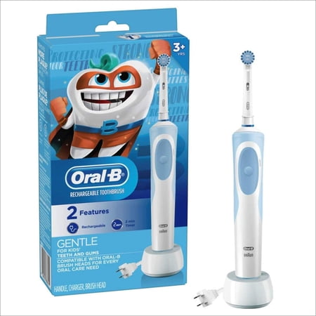 Oral-B Kids Electric Toothbrush with Sensitive Brush Head and Timer, Powered by Braun