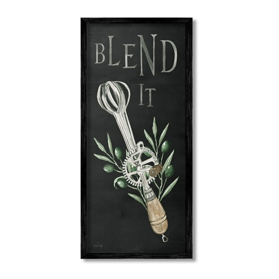 Stupell Industries Blend It Vintage Kitchen Food & Beverage Painting Black Framed Art Print Wall Art, 10 x 24