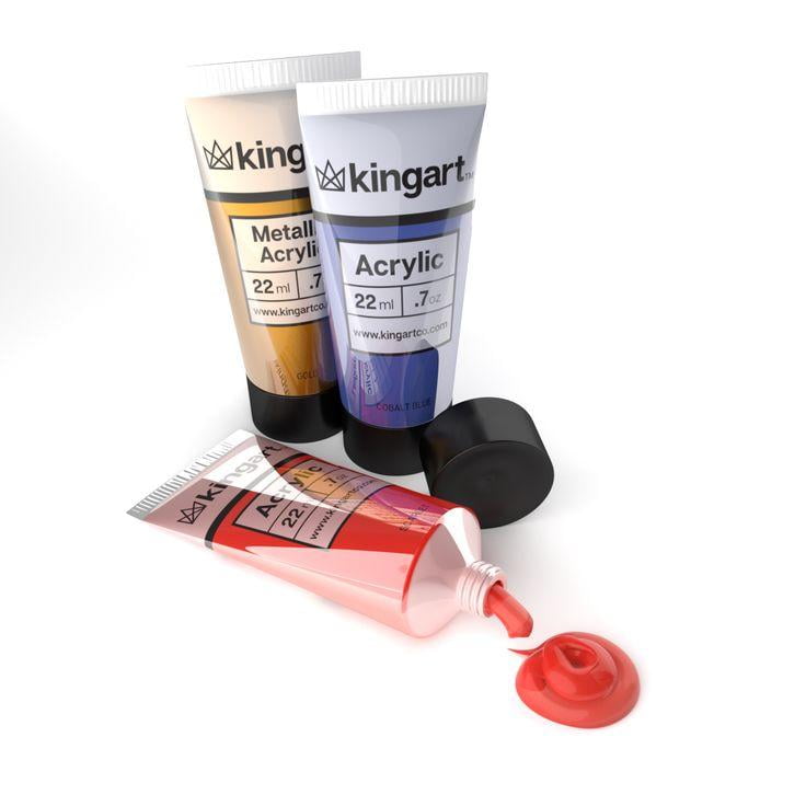 Kingart 22ml Paint Set 6/Pkg - Metallic Acrylics