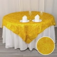 thumbnail image 2 of Efavormart 72" Gold Metallic Fringe Shag Tinsel Square Polyester Table Overlay, 2 of 5