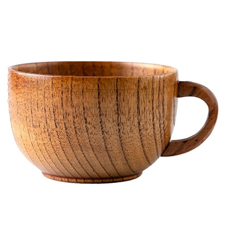 

opvise Jujube Wood Water Mug Anti-Fade Eco-friendly Handle Water Cup