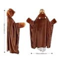 thumbnail image 3 of Cute Red Fox Wearable Fleece Blanket Hoodie Cape with Bow and Paws for Women Comfortable Home Wear Gift Idea, 3 of 6