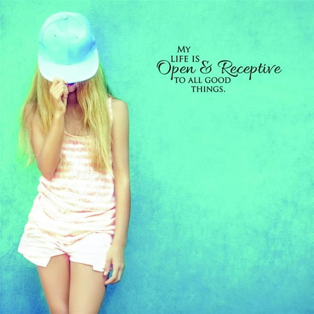 Do It Yourself Wall Decal Sticker My Life Is Open & Receptive To All Good Things. Inspirational Life Quote Self Esteem Home Decor 16×40 Do It Yourself Wall Decal Sticker My Life Is Open & Receptive To All Good Things. Inspirational Life Quote Self Esteem Home Decor 16×40