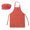 Red Dot, variant on (Price/1 Set)Opromo Cotton Canvas Adjustable Apron Chef Hat Set for Men and Women-Black-XL