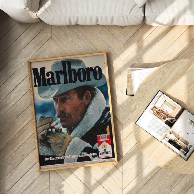 Impresión vintage de Marlboro, Marlboro, póster vintage, impresión de arte retro, arte de pared retro, arte de pared premium de Marlboro, regalo para él