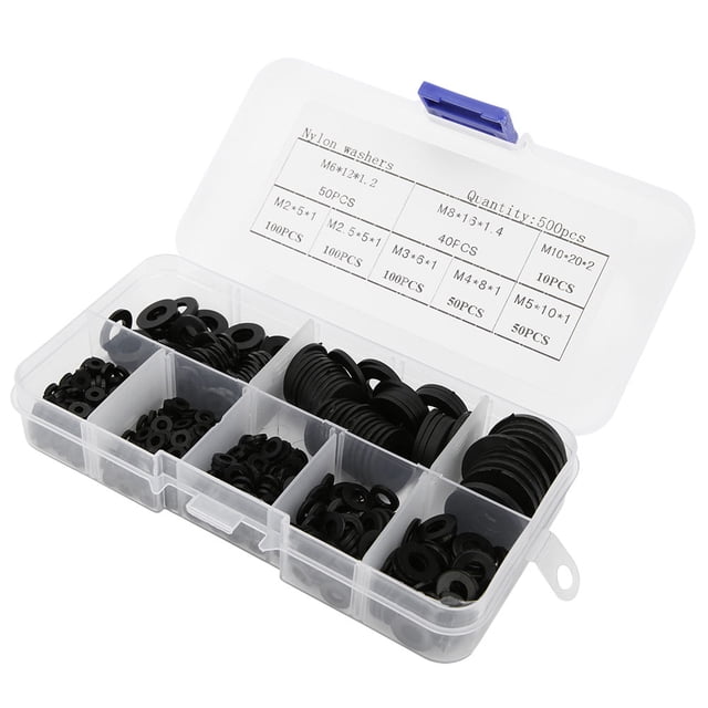 Sujetadores, 500 piezas/caja Juego de arandelas de nailon Arandela Arandela Fiable y duradera