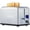 Silver Stainless Steel, variant on 4 Slice Toaster, Ultra-Clear LED Display & Extra Wide Slots, Dual Control Panels of 6 Shade Settings, Cancel/Bagel/Defrost Function, Removable Crumb Trays, Stainless Steel Toaster