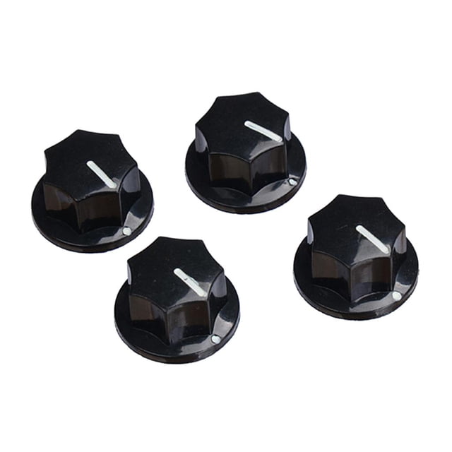 4 pis de repuesto de pedal de de guitarra, perilla, botón, tapa, cubierta, pis negras Sunnimix Pedal de efectos de guitarra