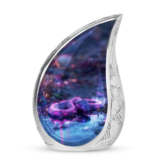 PARHUS Enchanted Twilight Serpent Mini Teardrop Urns, Tiny Urns For Human Ashes, Urn For Ashes Adult Male, Urn For Ashes For Women, Urns For Human Ashes Adult Female, Small Keepsake Urn 3 Inch 1 Pcs
