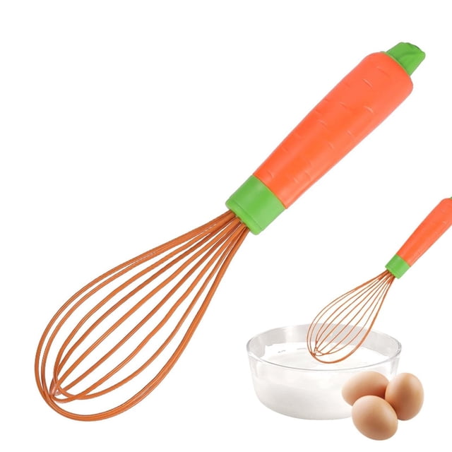 Cqxid Egg Beater Under $5 Silicone Whisks For Cooking Heat Balloon Whisk Silicone Kitchen Egg Whisks Handle Beater For Non Stick Cookware Kitchen For Frothing & Blending