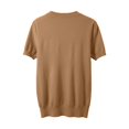 thumbnail image 4 of Arlun Women's Short Sleeve V-Neck Sweaters Casual Lightweight Solid Color Knit Sweater Soft Comfortable Base Layer Pullover Tops Gold3 L, 4 of 5