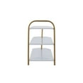 thumbnail image 6 of happimess SRK1001A Modern 24" 9-Pair 3-Tier Iron Curved Decker Shoe Rack, White/Gold, 6 of 8