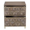 thumbnail image 2 of Moe's Home Collection Corolla 2-Drawer Wood Nightstand in Gray, 2 of 5